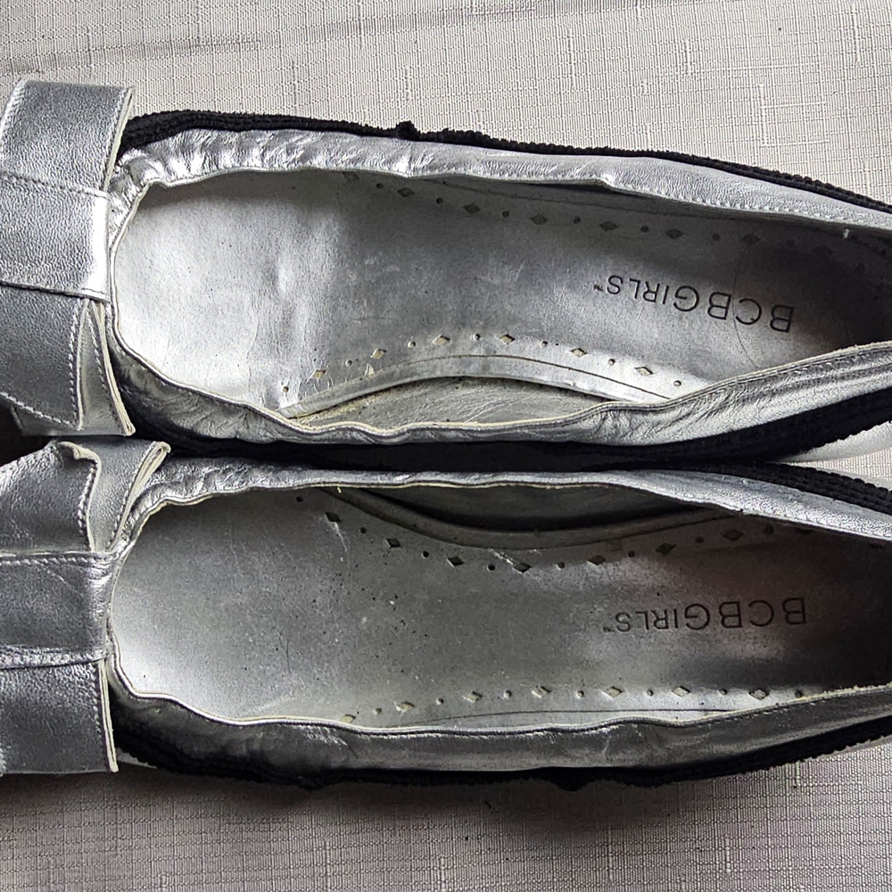 BCBGirls Women's Silver and Black Loafers